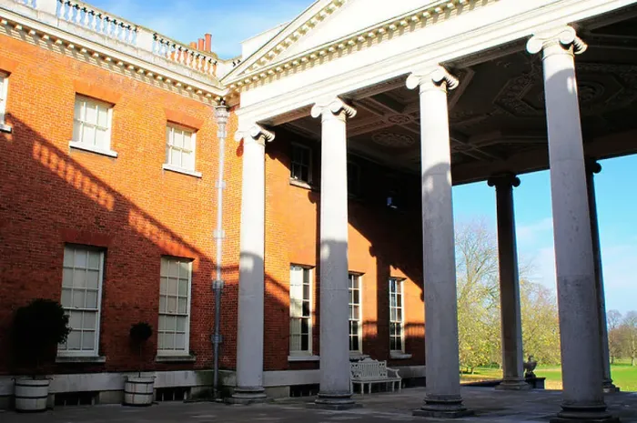 Framed Print : Osterley Park house The transparent portico on the East Front London Framed Print : Osterley Park house The transparent portico on the East Front London