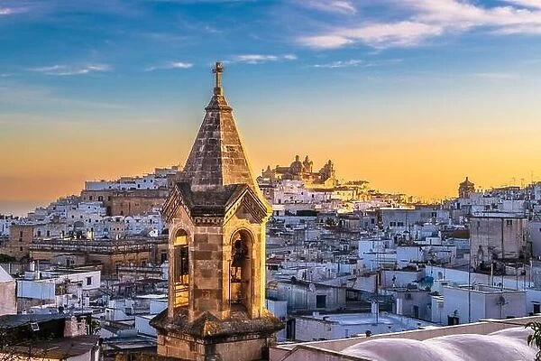 Ostuni, Italy in the province of Brindisi, region of Apulia at dawn