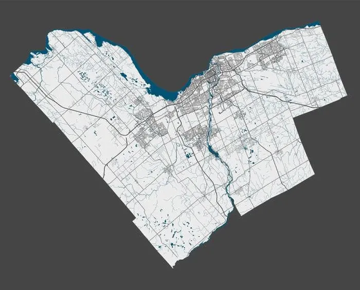Framed Print : Ottawa map. Detailed map of Ottawa city administrative area Framed Print : Ottawa map. Detailed map of Ottawa city administrative area