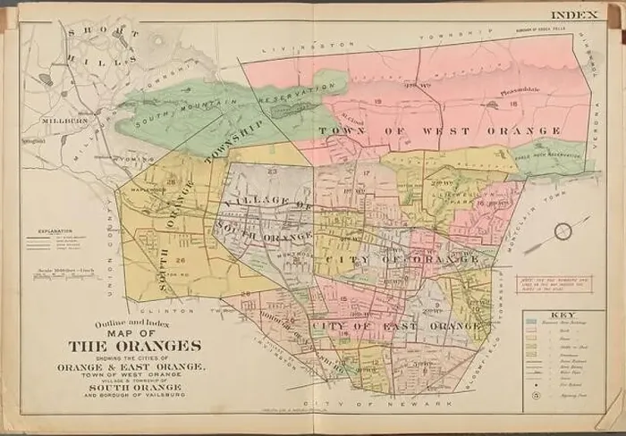 Framed Print : Outline and index. Map of the Oranges showing the cities of Orange & East Orange Framed Print : Outline and index. Map of the Oranges showing the cities of Orange & East Orange