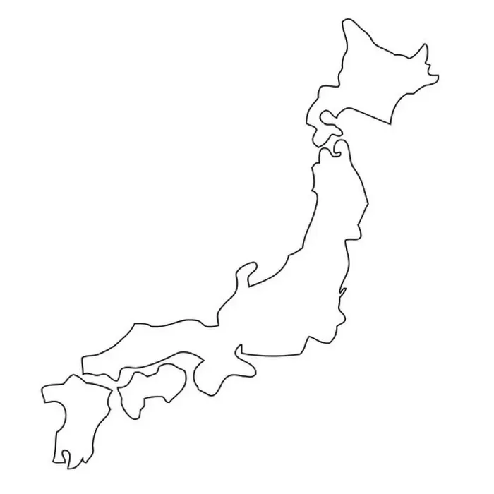 Framed Print : Outline, map of Japan Framed Print : Outline, map of Japan