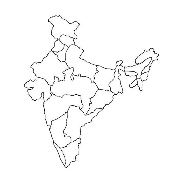 Framed Print : Outline Simple Map of India.Map of india regional division.Vector illustration Framed Print : Outline Simple Map of India.Map of india regional division.Vector illustration