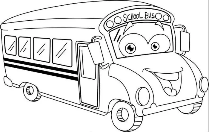 Framed Print : Outlined school bus cartoon Framed Print : Outlined school bus cartoon