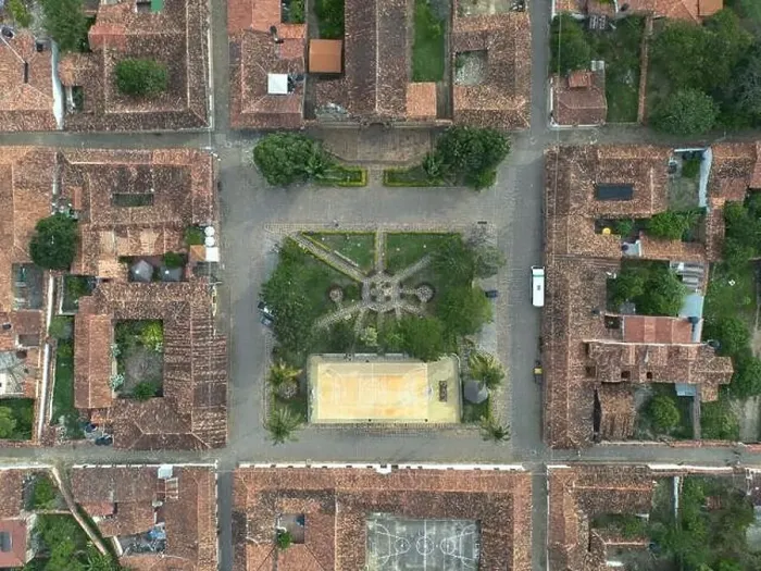 Framed Print : An overhead image showing the square of Guane Framed Print : An overhead image showing the square of Guane