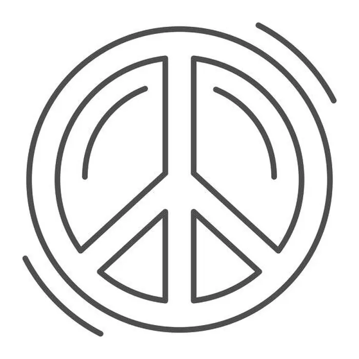 Framed Print : Pacifist symbol thin line icon