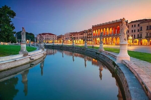 Padova. Cityscape image of Padova, Italy with Prato della Valle square during sunset
