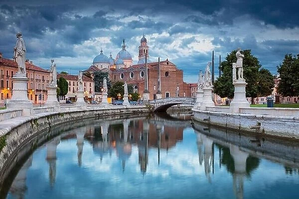Padua. Cityscape image of Padua, Italy with Prato della Valle square during sunset