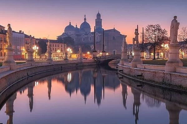 Padua, Italy at Prato della Valle at dusk