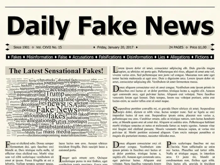 Framed Print : Front page of daily fake news mainstream newspaper title headline Framed Print : Front page of daily fake news mainstream newspaper title headline