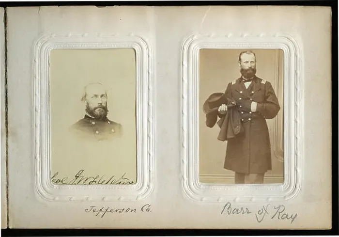 Framed Print : Page twenty-three of album with bust portrait of Lt Framed Print : Page twenty-three of album with bust portrait of Lt