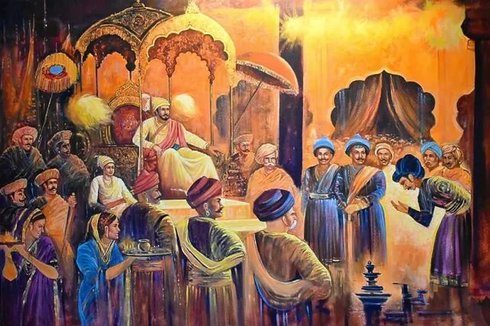Framed Print : Painting - Ashta Pradhan, The council of ministers in Shivaji's court Museum - National War Memorial Southern Command Pune, Maharashtra Framed Print : Painting - Ashta Pradhan, The council of ministers in Shivaji's court Museum - National War Memorial Southern Command Pune, Maharashtra