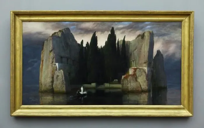 Framed Print : Painting Isle of the Dead ('Die Toteninsel') by Swiss symbolist painter Arnold Böcklin (1883)