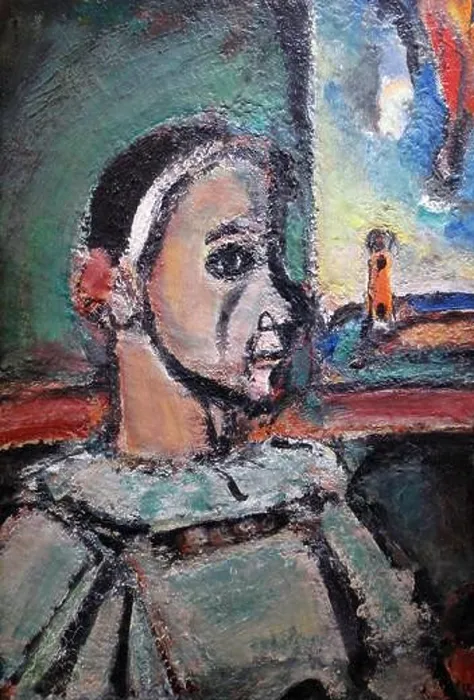 Framed Print : Painting titled Pierrot by Georges Rouault (1871-1958) French painter, draughtsman, and printer. Dated 1939 Framed Print : Painting titled Pierrot by Georges Rouault (1871-1958) French painter, draughtsman, and printer. Dated 1939