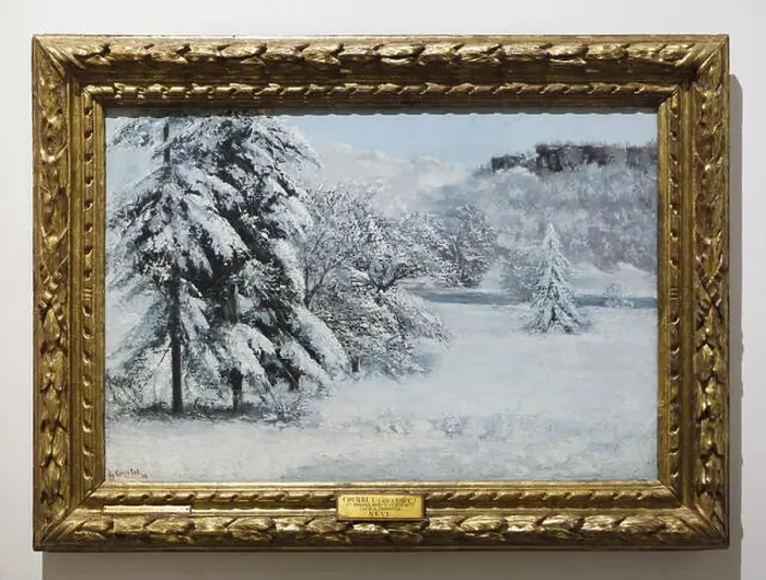 Framed Print : Painting Winter Landscape by French realist painter Gustave Courbet (1868) Framed Print : Painting Winter Landscape by French realist painter Gustave Courbet (1868)