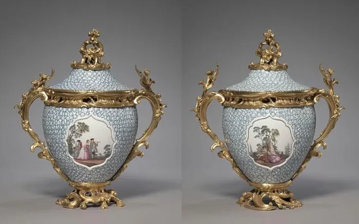 Framed Print : Pair of Covered Vases, 1749. Meissen Porcelain Factory (German) Framed Print : Pair of Covered Vases, 1749. Meissen Porcelain Factory (German)