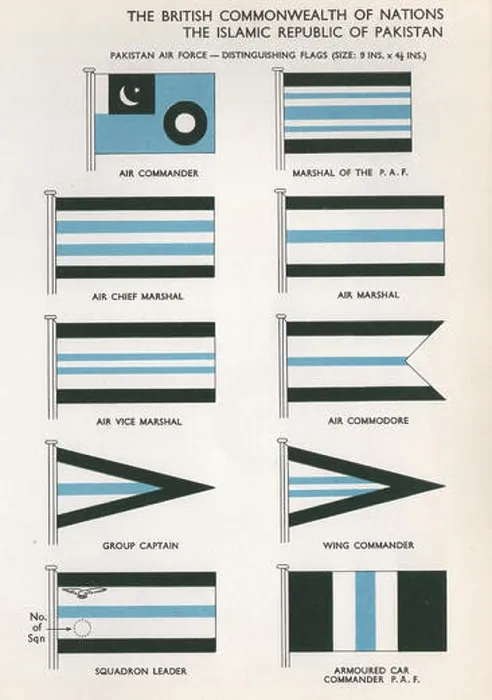 Framed Print : PAKISTAN AIR FORCE FLAGS. Wing Commander. Marshal. Captain. Squadron Leader 1958 Framed Print : PAKISTAN AIR FORCE FLAGS. Wing Commander. Marshal. Captain. Squadron Leader 1958