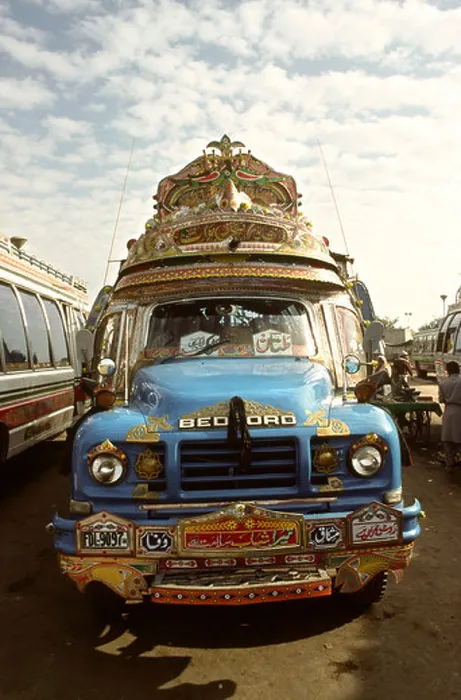 Framed Print : Pakistan Transport Punjab Bahawalpur front of decorated Bedford bus Framed Print : Pakistan Transport Punjab Bahawalpur front of decorated Bedford bus
