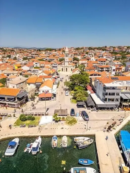 Framed Print : Pakostane, Croatia - July 27, 2024: Small Adriatic town of Pakostane Framed Print : Pakostane, Croatia - July 27, 2024: Small Adriatic town of Pakostane