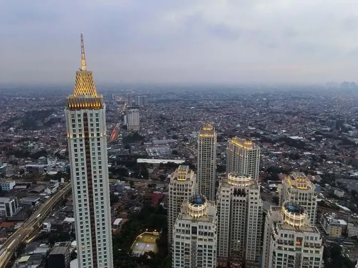 Framed Print : Pakubuwono skyline aerial drone view from above Framed Print : Pakubuwono skyline aerial drone view from above