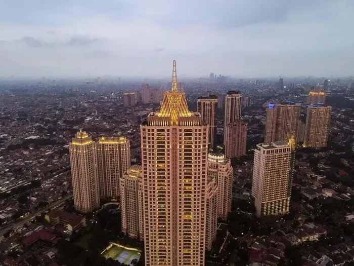 Framed Print : Pakubuwono skyline aerial drone view from above Framed Print : Pakubuwono skyline aerial drone view from above