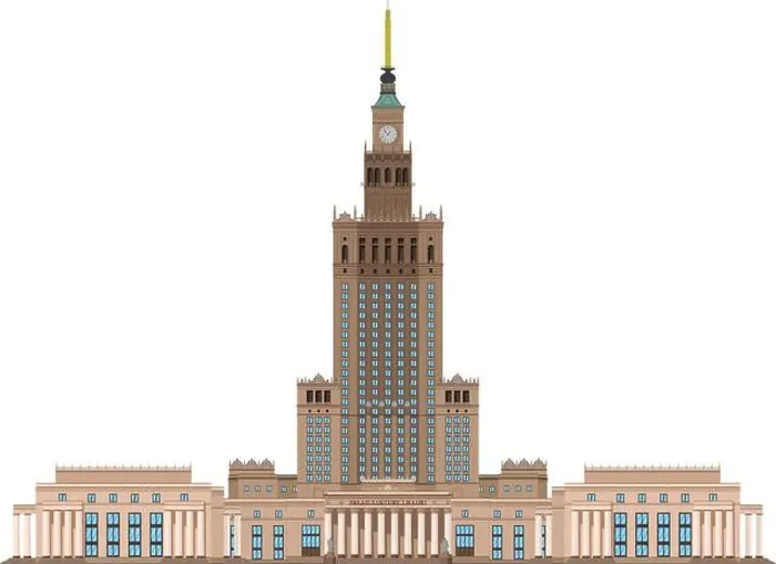 Framed Print : Palace of Culture and Science (Warsaw, Poland). Isolated on white background vector illustration Framed Print : Palace of Culture and Science (Warsaw, Poland). Isolated on white background vector illustration