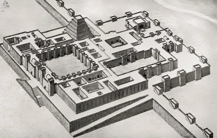 Framed Print : Palace of Sargon II of Assyria at Dur-Sharrukin, Khorsabad, Iraq, reconstructed by Charles Chipiez Framed Print : Palace of Sargon II of Assyria at Dur-Sharrukin, Khorsabad, Iraq, reconstructed by Charles Chipiez