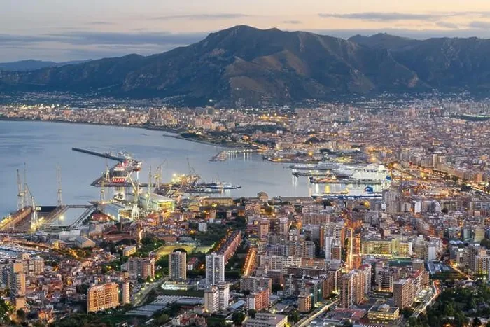 Framed Print : Palermo, Italy skyline over the port at dusk Framed Print : Palermo, Italy skyline over the port at dusk