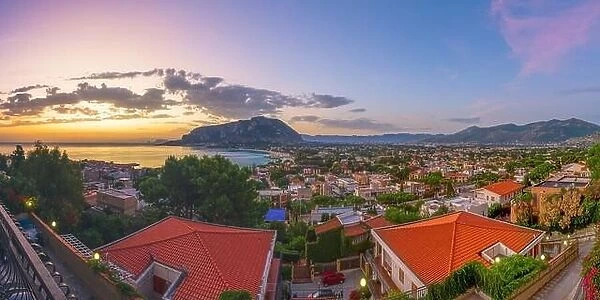 Palermo, Sicily, Italy in the Mondello borough at dawn