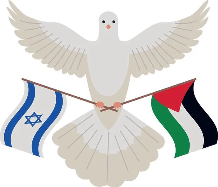 Framed Print : palestine and israel flags with dove Framed Print : palestine and israel flags with dove