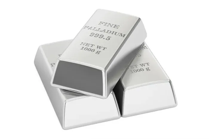Framed Print : Palladium ingots, 3D rendering isolated on white background Framed Print : Palladium ingots, 3D rendering isolated on white background