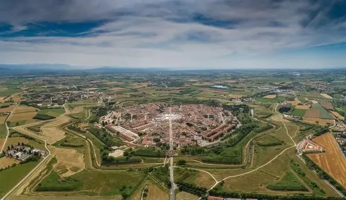 Framed Print : Palmanova city panoramic aerial view. Friuli Venezia Giulia, Italy Framed Print : Palmanova city panoramic aerial view. Friuli Venezia Giulia, Italy