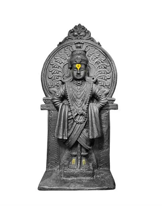 Framed Print : Pandharpur, India 27 February 2022, God and Goddess Vitthal Statue at Pandharpur Solapur district Maharashtra