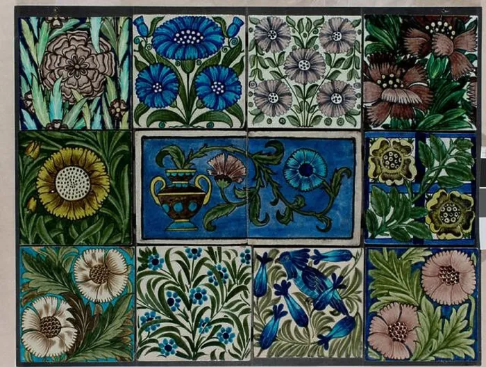 Framed Print : Panel of Wall Tiles by William De Morgan Framed Print : Panel of Wall Tiles by William De Morgan