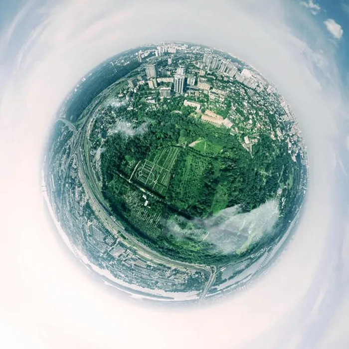Framed Print : Panorama of 360 degrees of the National Botanical Garden in Kiev. Aerial view Framed Print : Panorama of 360 degrees of the National Botanical Garden in Kiev. Aerial view