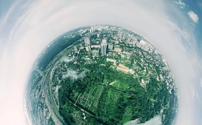 Framed Print : Panorama of 360 degrees of the National Botanical Garden in Kiev. Aerial view Framed Print : Panorama of 360 degrees of the National Botanical Garden in Kiev. Aerial view