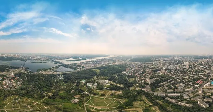 Framed Print : Panorama of 360 degrees of the National Botanical Garden in Kiev. Aerial view Framed Print : Panorama of 360 degrees of the National Botanical Garden in Kiev. Aerial view