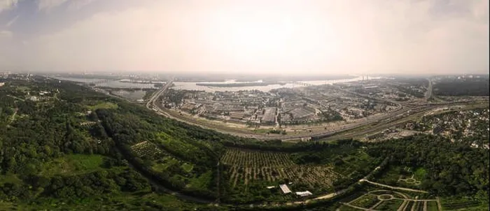 Framed Print : Panorama of 360 degrees of the National Botanical Garden in Kiev. Aerial view Framed Print : Panorama of 360 degrees of the National Botanical Garden in Kiev. Aerial view