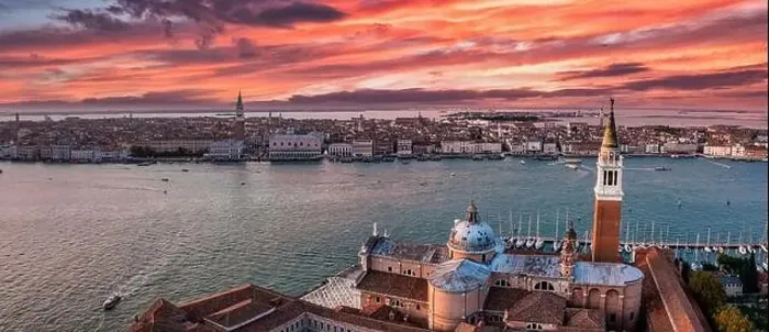Framed Print : Panorama aerial photo of San Giorgio Maggiore island in Venice Framed Print : Panorama aerial photo of San Giorgio Maggiore island in Venice