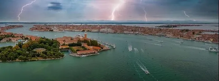 Framed Print : Panorama aerial photo of San Giorgio Maggiore island in Venice Framed Print : Panorama aerial photo of San Giorgio Maggiore island in Venice