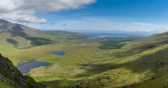 Framed Print : A panorama aerial view of the Mountains of the Central Dingle Peninsula in County Kerry of Ireland Framed Print : A panorama aerial view of the Mountains of the Central Dingle Peninsula in County Kerry of Ireland