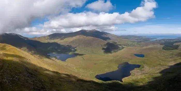 Framed Print : A panorama aerial view of the Mountains of the Central Dingle Peninsula in County Kerry of Ireland Framed Print : A panorama aerial view of the Mountains of the Central Dingle Peninsula in County Kerry of Ireland