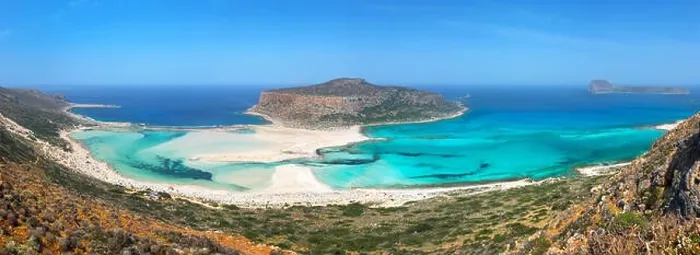 Framed Print : Panorama of Balos beach and Gramvousa island near Kissamos in Crete, Greece Framed Print : Panorama of Balos beach and Gramvousa island near Kissamos in Crete, Greece