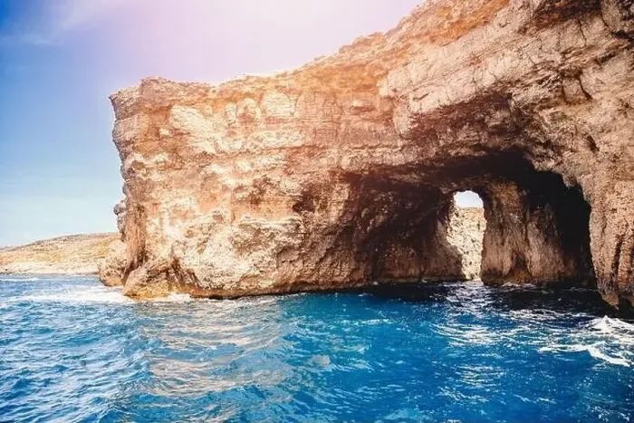 Framed Print : Panorama beach Blue Lagoon Comino Malta. Rocky coast with window and arch Mediterranean Sea Framed Print : Panorama beach Blue Lagoon Comino Malta. Rocky coast with window and arch Mediterranean Sea