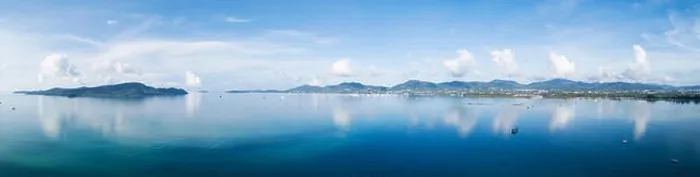 Framed Print : Panorama beautiful tropical sea with reflex of clouds in the sea landscape nature view scenery background Framed Print : Panorama beautiful tropical sea with reflex of clouds in the sea landscape nature view scenery background