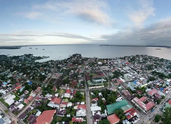 Framed Print : Panorama of central part Bluefields Nicaragua aerial drone view Framed Print : Panorama of central part Bluefields Nicaragua aerial drone view