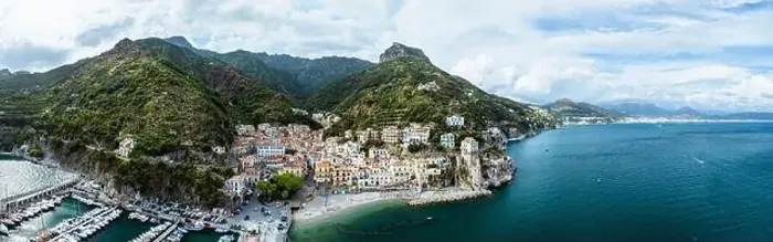 Framed Print : Panorama of Cetara from a drone, Amalfi Coast, Salerno, Campania, Italy Framed Print : Panorama of Cetara from a drone, Amalfi Coast, Salerno, Campania, Italy