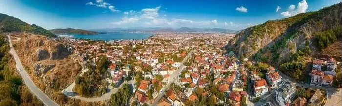 Framed Print : Panorama city Fethiye Turkey, aerial top view Framed Print : Panorama city Fethiye Turkey, aerial top view