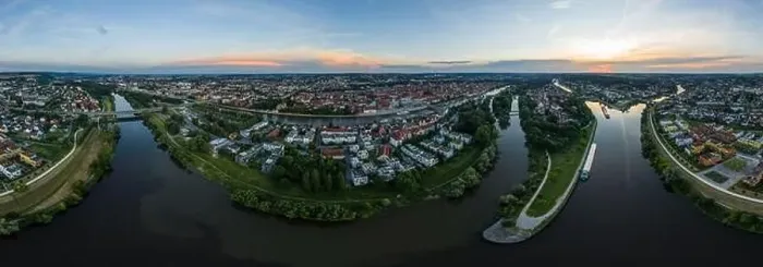 Framed Print : Panorama of the city of Regensburg in Bavaria with the river Danube the illuminated cathedral Framed Print : Panorama of the city of Regensburg in Bavaria with the river Danube the illuminated cathedral