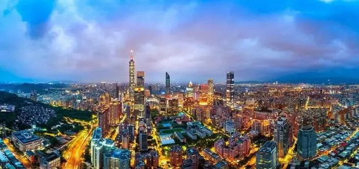 Framed Print : Panorama of cityscape and traffic at night in Taipei, Taiwan Framed Print : Panorama of cityscape and traffic at night in Taipei, Taiwan