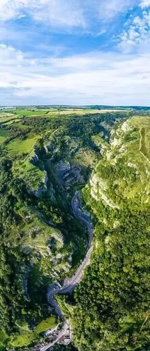 Framed Print : Panorama of Cliff Road in Cheddar Gorge and Caves, Cheddar Gorge, Somerset, England Framed Print : Panorama of Cliff Road in Cheddar Gorge and Caves, Cheddar Gorge, Somerset, England